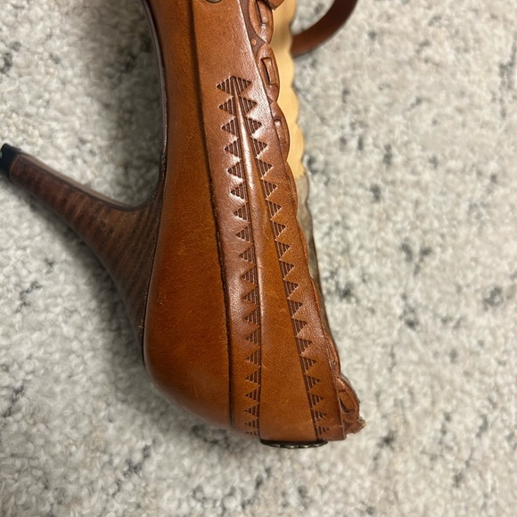 Ash 7.5 (38 EU) mint condition Brown Heels with Vintage-Inspired Design - Picture 7 of 15